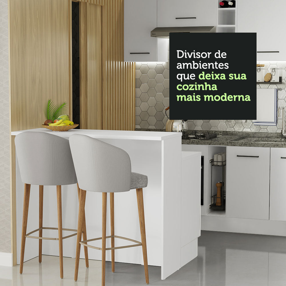 Isla de Cocina 120 cm 2 Puertas 3 Cajones Blanco Agata Madesa