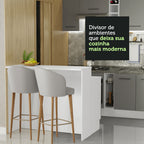 Isla de Cocina 120 cm 2 Puertas 3 Cajones Blanco/Gris Agata Madesa