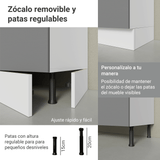 Kit Gabinete + Vitrina 70 cm Blanco/Gris Agata 02