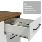 Cocina Compacta 190 cm Con Vitrina Marrón/Blanco Agata Madesa