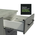 Cocina Compacta 240 x 60 cm 7 Puertas 3 Cajones Blanco/Gris Agata Madesa