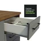 Cocina Compacta 240 x 60 cm 7 Puertas 3 Cajones Marrón/Gris Agata Madesa
