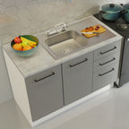 Cocina Compacta 240 cm Blanco/Gris Agata Madesa