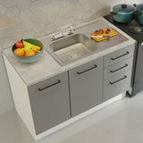 Cocina Integral 240cm Blanco/Gris Agata 03