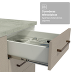 Cocina Integral 270 x 52 cm 9 Puertas 3 Cajones Blanco/Crema Agata Madesa