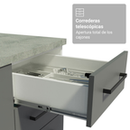 Cocina Integral 270 x 52 cm 9 Puertas 3 Cajones Blanco/Gris Agata Madesa