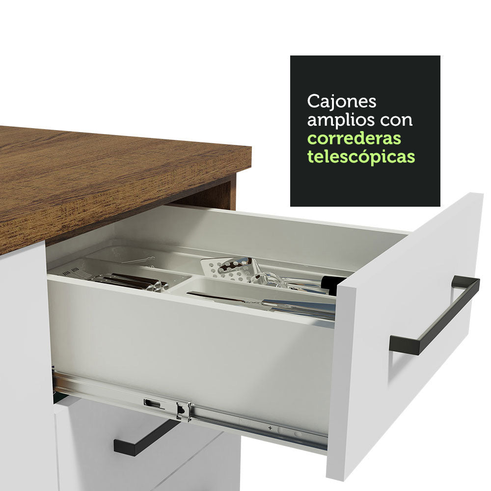Cocina Integral 330cm Marrón/Blanco Agata 01