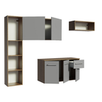 Cocina Compacta 180 cm Marrón/Gris Easy Madesa