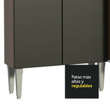 Cocina Compacta 105cm Con Gabinete Superior Marrón/Negro Emilly 01