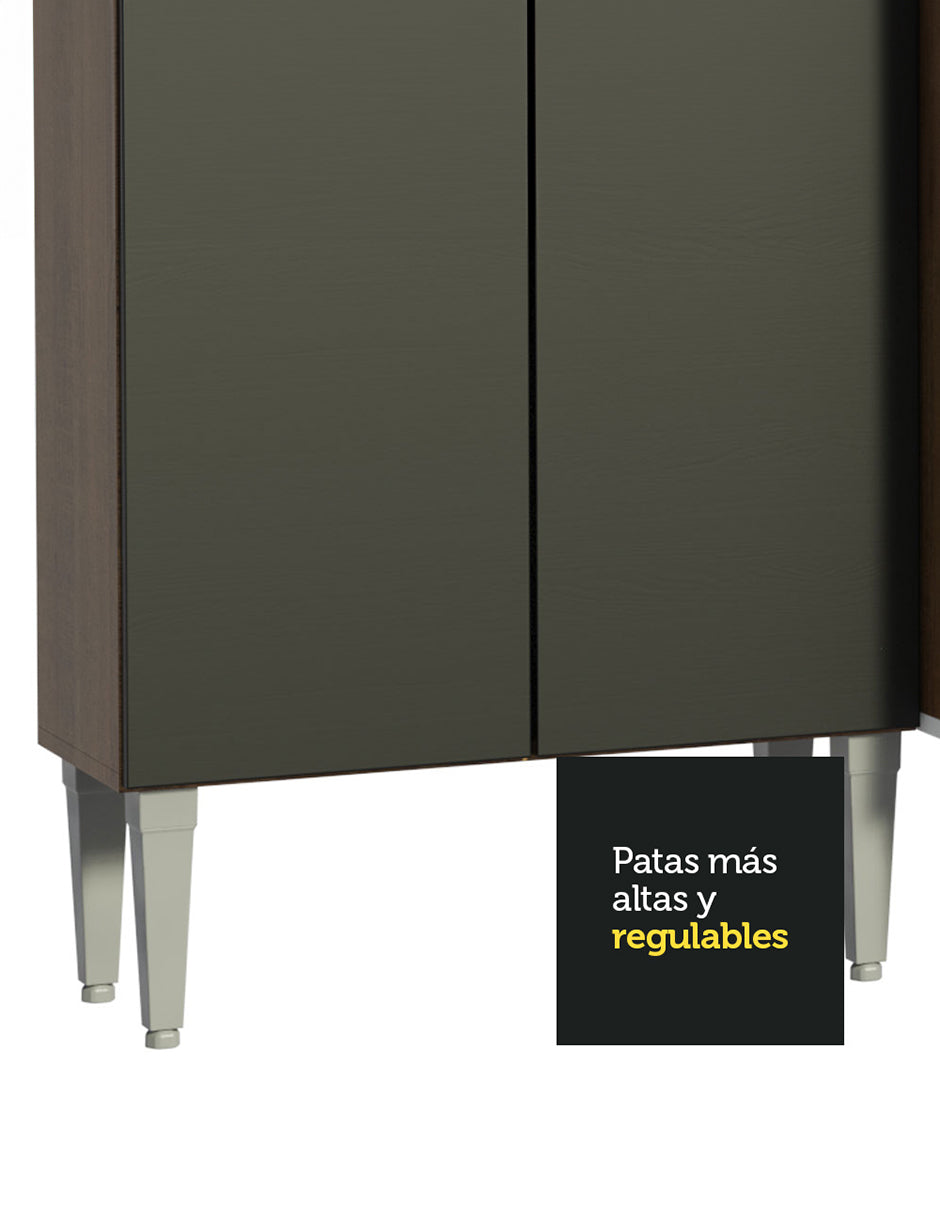 Cocina Compacta 137cm sin Fregadero Marrón/Negro Emilly 06