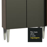 Cocina Compacta 169cm Marrón/Negro Emilly Drive 04