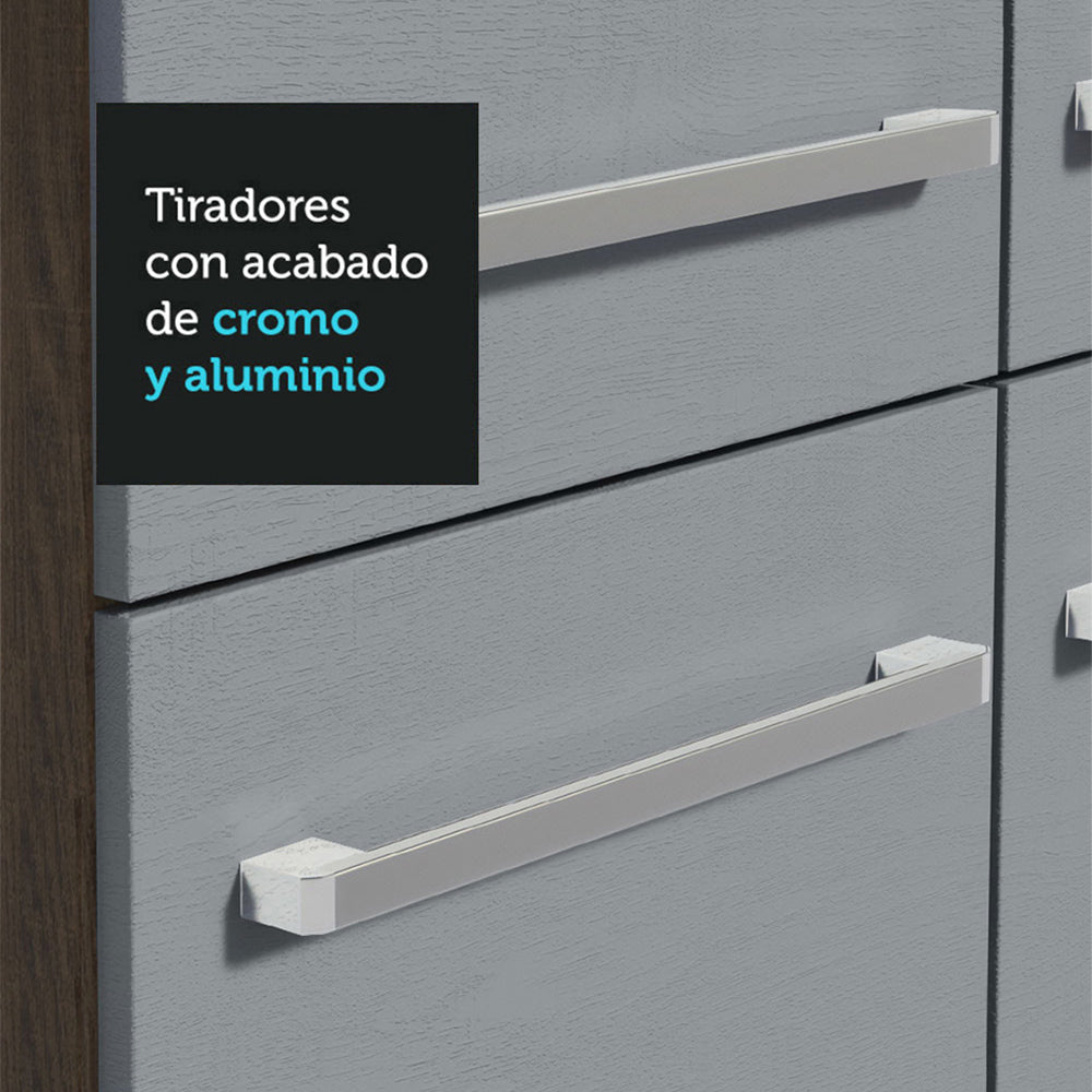 Cocina Integral 229cm Marrón/Gris Emilly Pop 02
