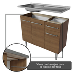 Cocina Compacta 229 cm 9 Puertas 1 Cajón Con Fregadero Marrón Emilly Madesa 12
