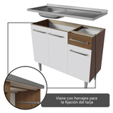 Cocina Integral 229cm con Fregadero Marrón/Blanco Emilly 12