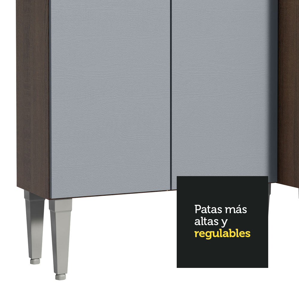 Cocina Integral 293cm con Fregadero Marrón/Gris Emilly 09
