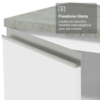 Kit Gabinete Bajo 2 Puertas y Vitrina 70 cm Blanco Glamy Madesa