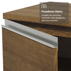 Kit Gabinete Bajo 2 Puertas y Vitrina 70 cm Marrón Glamy Madesa