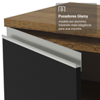Kit Gabinete Bajo 2 Puertas y Vitrina 70 cm Marrón/Negro Glamy Madesa