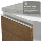 Kit Gabinete Bajo 2 Puertas y Vitrina Blanco/Marrón Glamy Madesa