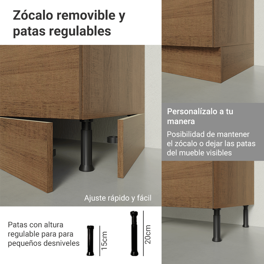 Kit Gabinete + Vitrina 70 cm Marrón Glamy 02