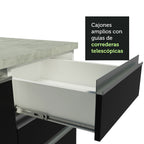 Cocina Compacta 180 cm Blanco/Negro Glamy Madesa
