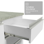 Cocina Compacta 190 cm Con Vitrina Blanco Glamy Madesa