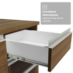 Cocina Compacta 190 cm Con Vitrina Marrón Glamy Madesa