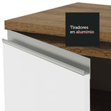 Kit con Mueble para Fregadero y Gabinete Bajo 4 Puertas y 3 Cajones (Sin Encimera Ni Fregadero) Marrón/Blanco Glamy 06
