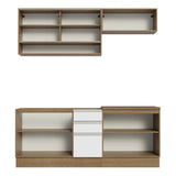 Cocina Integral con Fregadero 200cm Glamy 09 Marrón/Blanco