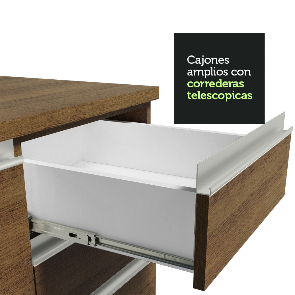 Cocina Integral 220 cm Marrón/Marrón/Blanco Parma 02