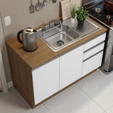 Cocina Integral con Accesorios 240cm Glamy Marrón/Blanco