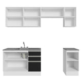 Cocina Integral con Accesorios 240cm Glamy Blanco/Negro