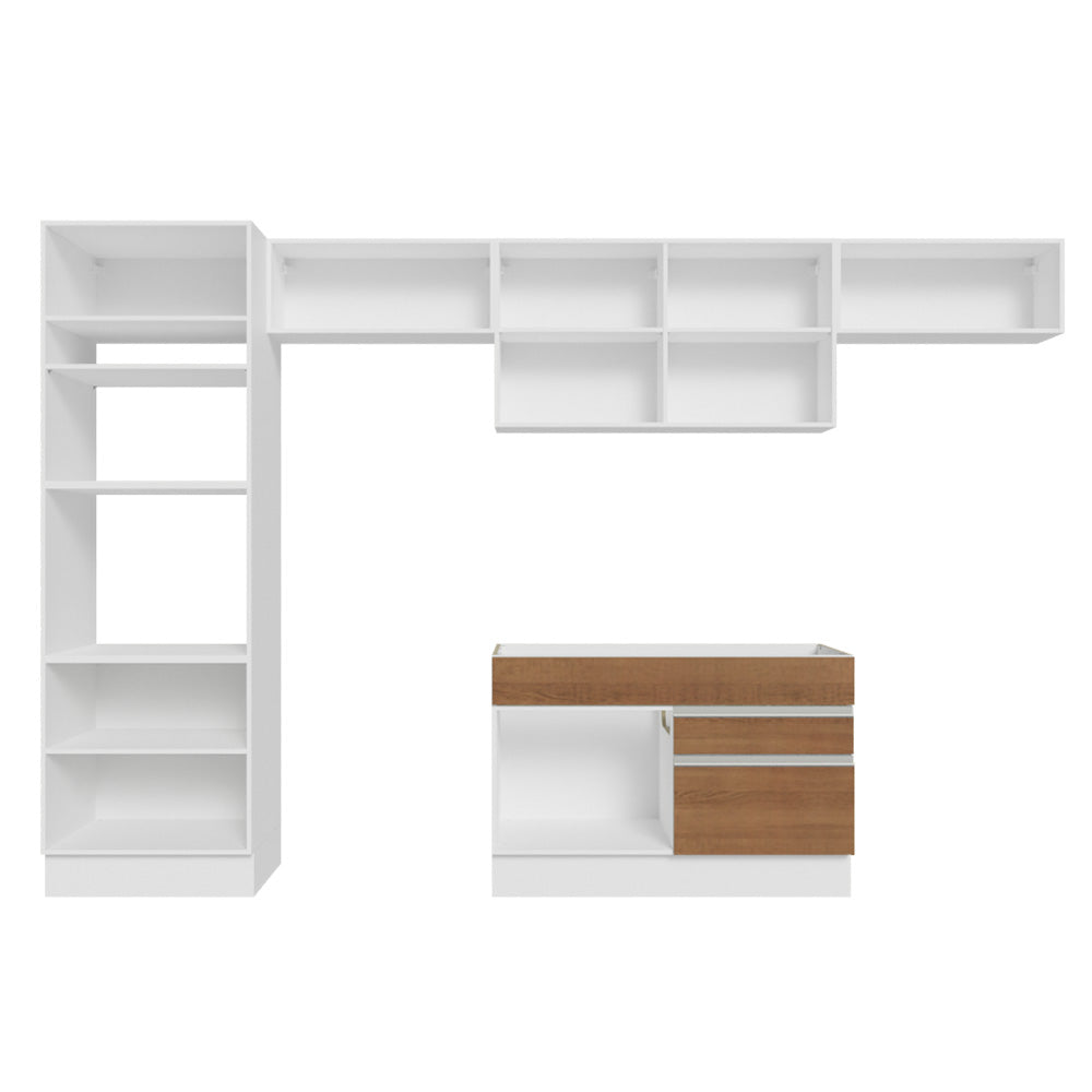 Cocina Integral 350cm Blanco/Marrón Glamy 01