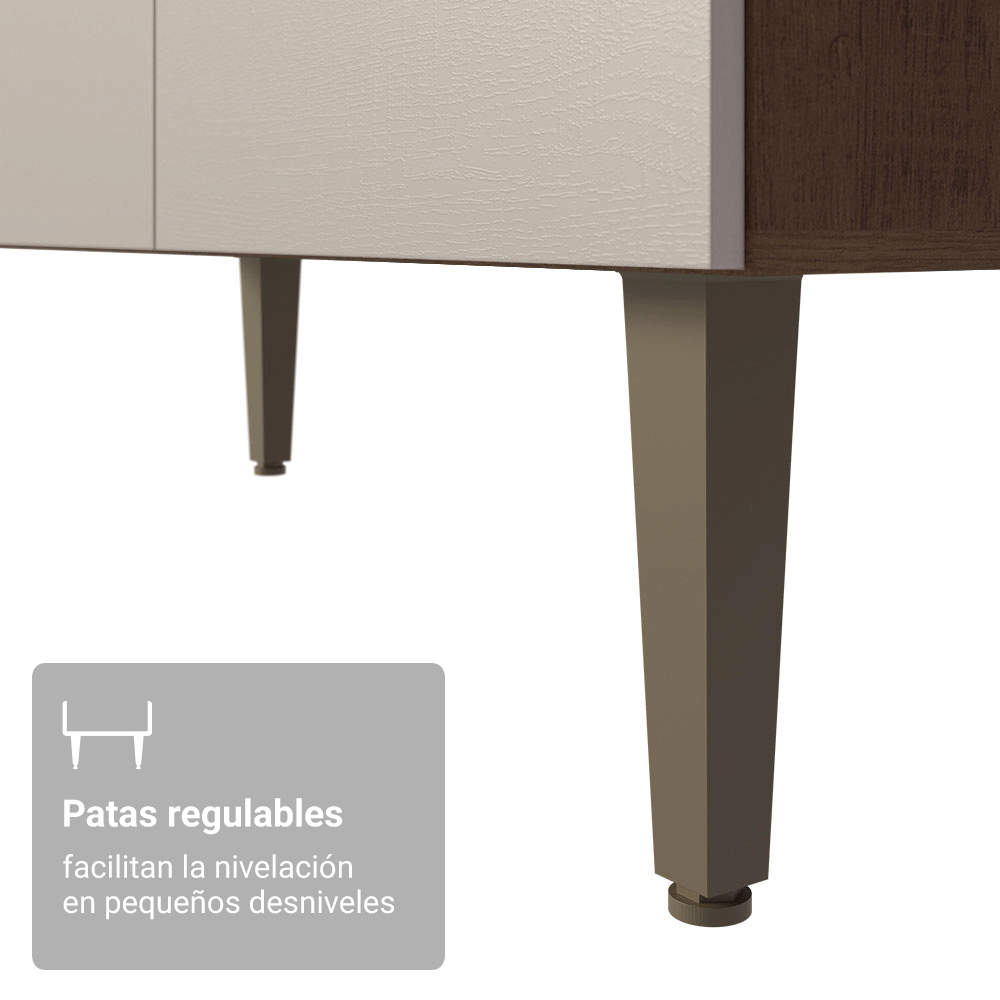Cocina Compacta 235 cm Con Mueble para Horno Marrón/Crema Gourmet Madesa