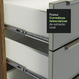 Kit con 2 Gabinetes de Cocina Lux 4 Puertas 3 Cajones (Sin Encimera y Tarja) Marrón/Gris