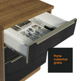 Cocina Integral 240cm Marrón/Negro Lux 02