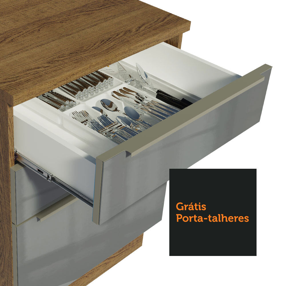 Cocina Integral 260 cm Marrón/Gris Lux Madesa