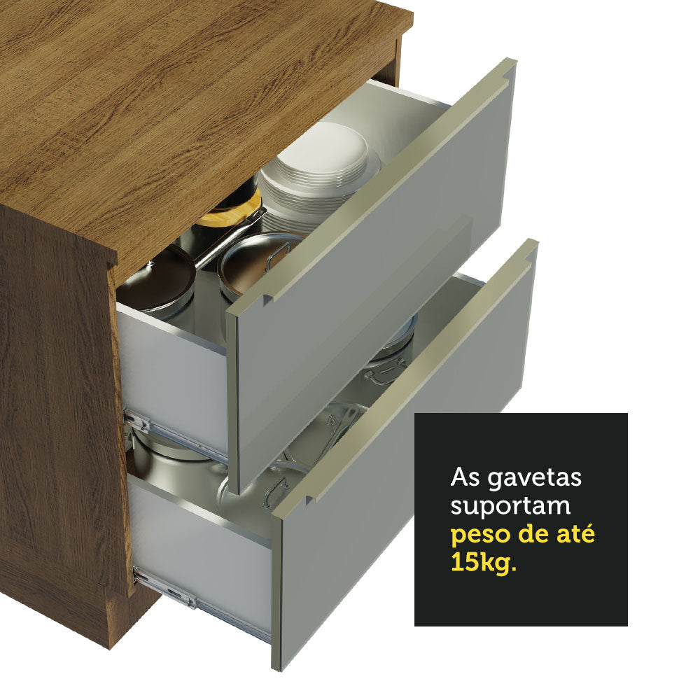 Cocina Integral 320cm Marrón/Gris Lux 01