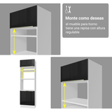 Cocina Integral 350 cm Blanco/Negro Lux Madesa 01