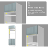 Cocina Integral 350 cm Blanco/Gris Lux Madesa 01