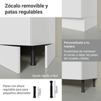 Kit Gabinete Bajo 2 Puertas y Vitrina 70 cm Blanco Stella Madesa