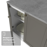 Combo Gabinete + Vitrina 70 cm Blanco/Gris Vik Madesa 02