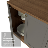 Combo Gabinete + Vitrina 70 cm Marrón/Gris Vik Madesa 02