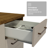 Gabinete para Baño 120 cm 3 Puertas 3 Cajones Agata Marrón/Crema 01
