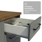 Gabinete para Baño 120 cm 3 Puertas 3 Cajones Agata Marrón/Gris 01