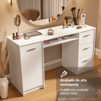 Tocador 136 cm 1 Puerta 3 Cajones Blanco Madesa