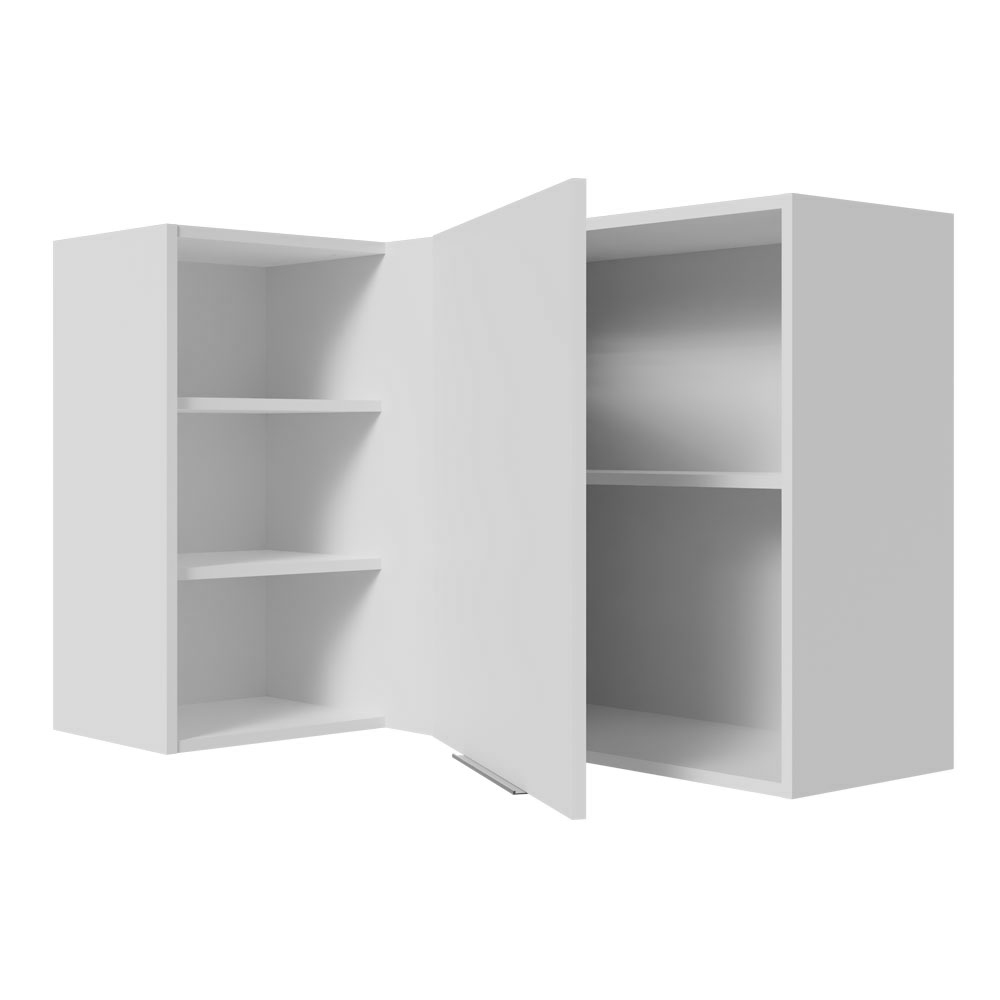 Gabinete Superior Esquinero para Recámara 166 cm 1 Puerta 3 Nichos Blanco Neo Madesa