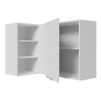 Gabinete Superior Esquinero para Recámara 166 cm 1 Puerta 3 Nichos Blanco Neo Madesa