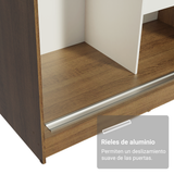 Conjunto de 2 Clósets 4 Puertas Corredizas Marrón/Blanco Tokio Madesa