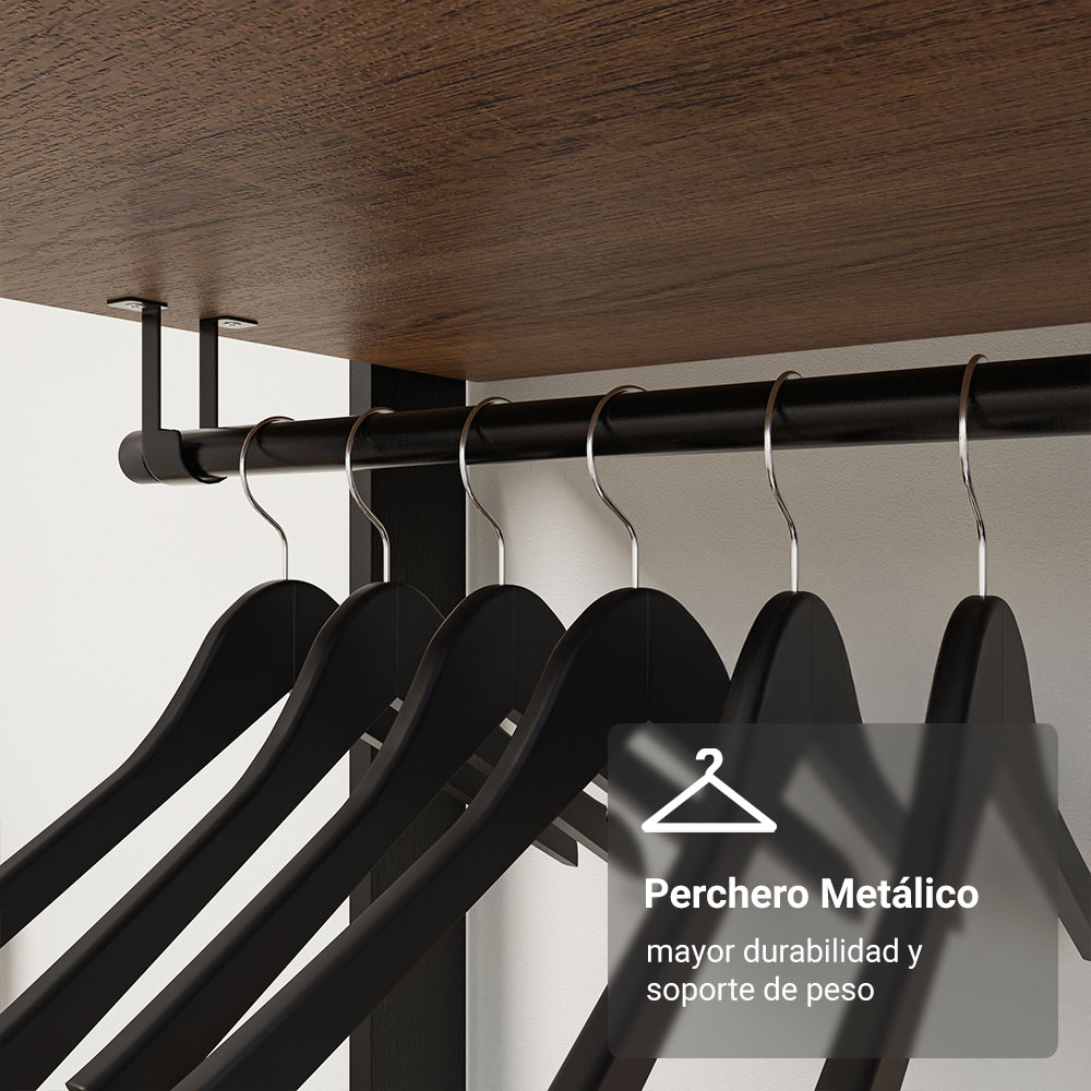 Clóset Modulado 4 Cajones 258cm Marrón/Negro 01 Valencia